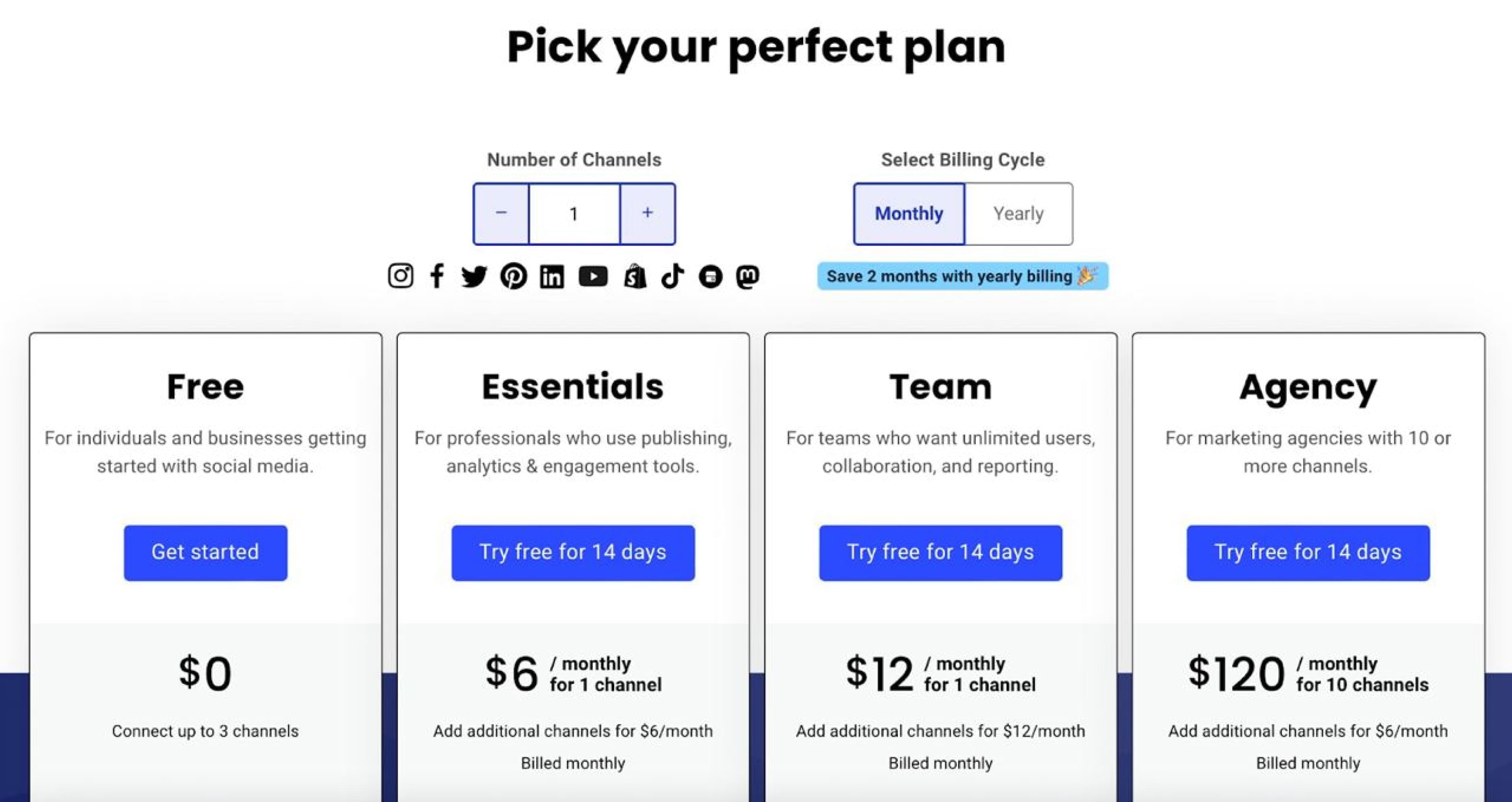 Buffer pricing model template